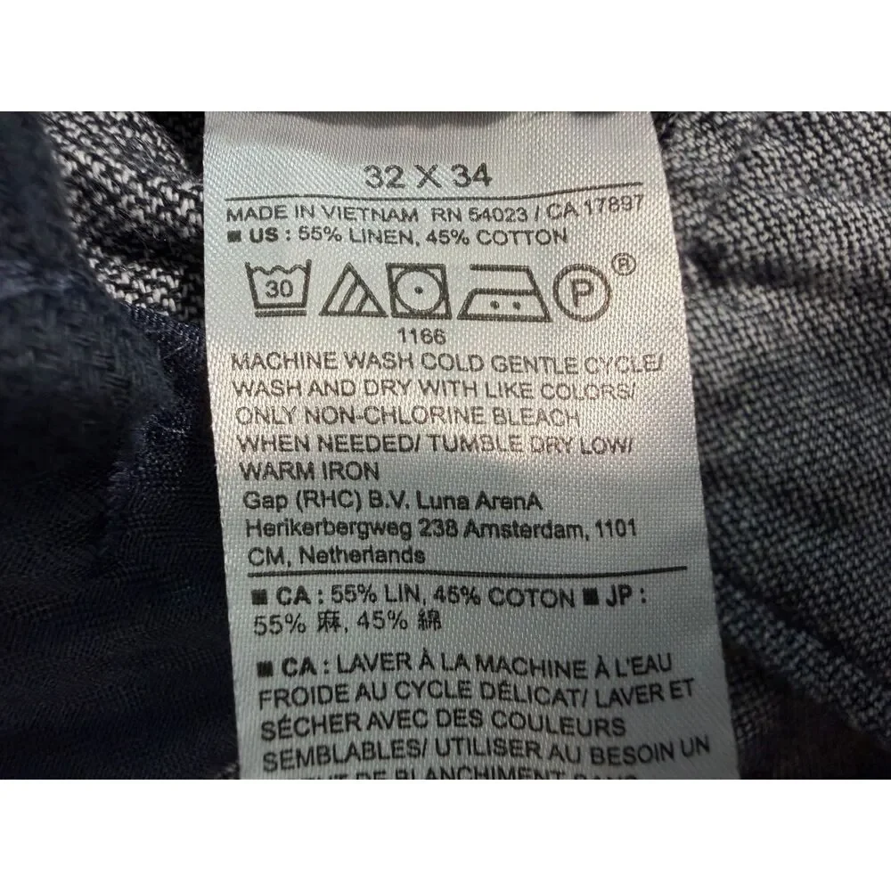 Banana Republic Athletic Fit Linen Cotton Pants Men's Size 32 x 34 NEW with Tags